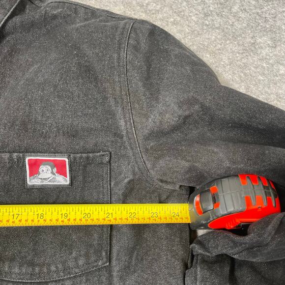 Vintage Ben Davis Mens Black Cotton Denim Warm Lined Work Chore Jacket Size L - Picture 14 of 16